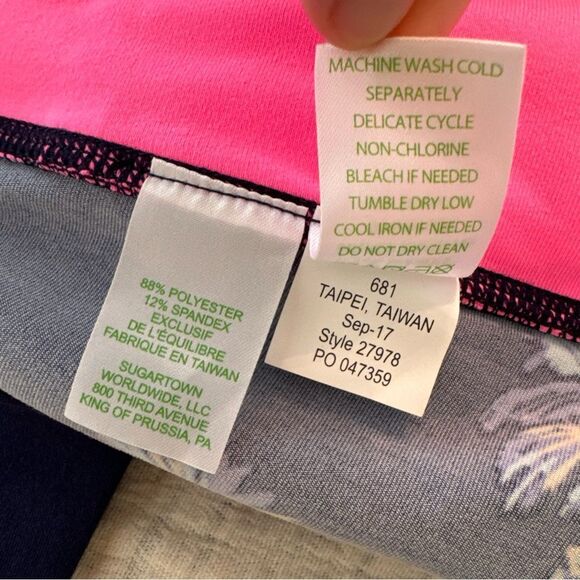 Lilly Pulitzer Luxletic Leggings Palm Tree "It's Always Sunny Somewhere" Size M - Picture 12 of 12